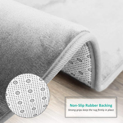 Tapis de bain Clara Clark, tapis de bain ultra doux et moelleux, antidérapant, en velours à mémoire de forme, 50 x 80 cm, argent uni