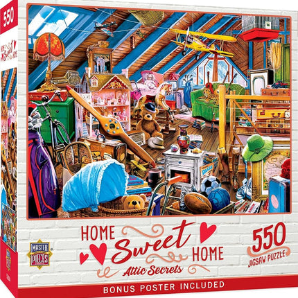 MasterPieces Rompecabezas de 550 Piezas para Adultos, Familia o Niños - Secretos del Ático - 18"x24"