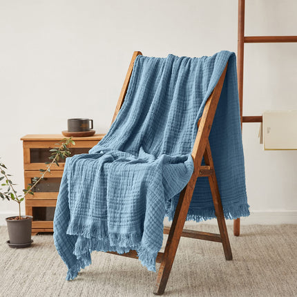 Simple&Opulence Cotton Muslin Throw Blanket for Be