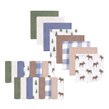 Hudson Baby Lot de débarbouillettes unisexe en rayonne de bambou, motif orignal, taille unique
