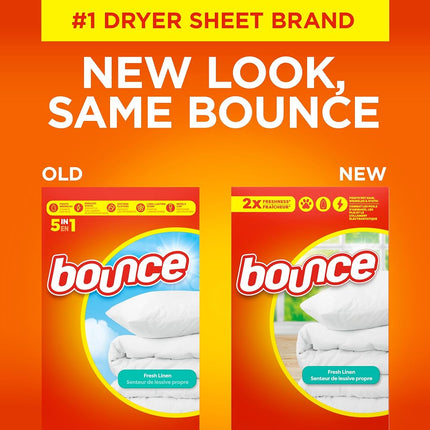Bounce Fresh Linen Scented Fabric Softener Dryer Sheets, 240 Count