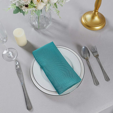 Cloth Napkins 17x17 inch Washable Polyester Dinner Napkins Soft Table Napkins for Wedding Party Dining Banquet(Teal,12PCS)