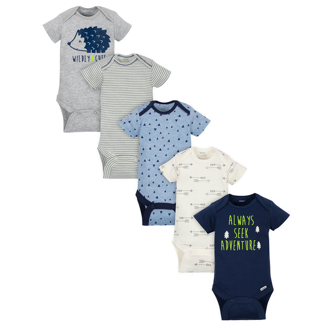 Gerber Baby Boys 5-Pack Short-Sleeve Onesies Bodys