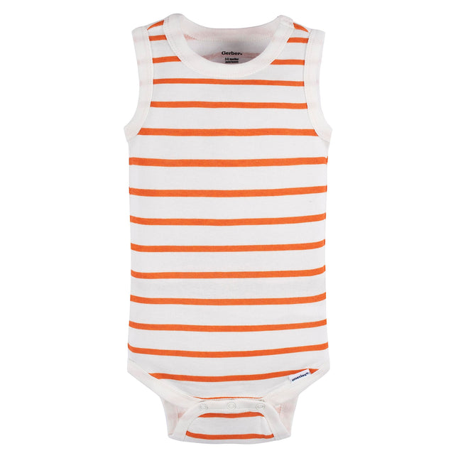 Gerber Baby Boys Multi-Pack Sleeveless Onesies Bodysuit, Green Stars, 12 Months