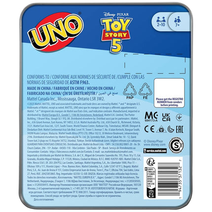Mattel Games UNO Disney and Pixar Toy Story 5 Card Game