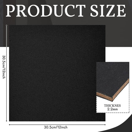 Lewtemi 20 Pcs Book Board, Binders Board Chipboard Designer Bookboard Kraft Heavy Duty Chipboard Sheets Bookbinding Supplies for Book Binding Cover (Black, 12 x 12 Inch 80PT), OB-221206-G