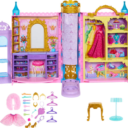 Mattel Disney Princess Closet Playset with 2 Fashi