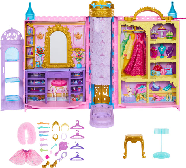 Mattel Disney Princess Closet Playset with 2 Fashi