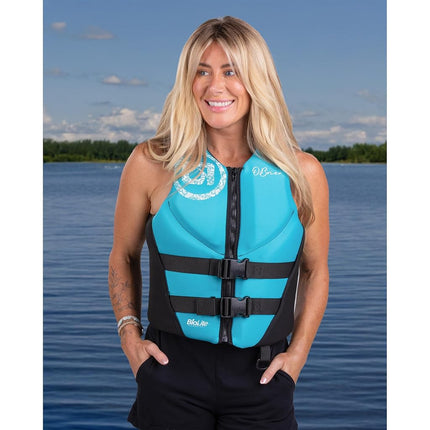 O'Brien Women's Traditional Neoprene USCGA Life Jacket, Aqua, X-Small