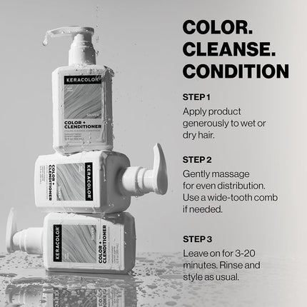 Keracolor Clenditioner Color Depositing Conditioner Colorwash, Silver, 12 fl. oz.