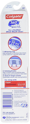 Colgate 360 Optic White Platinum Whitening Toothbrush, Soft - 2 Count