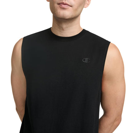 Champion Men's Classic Jersey Muscle T-shirt Shirt, Black, L UK