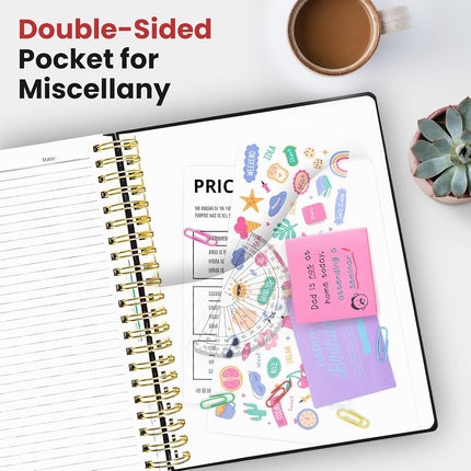 Taja Spiral Notebooks for Work 5 Subject Notebook with Removable Dividers