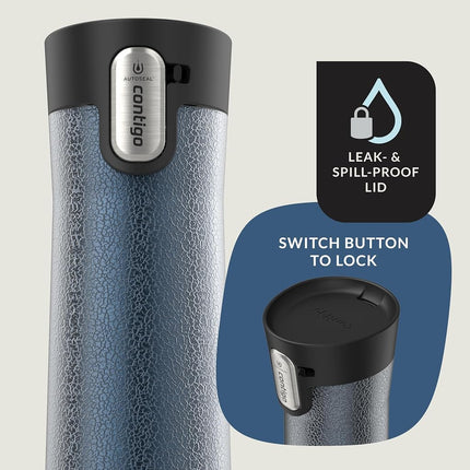 Contigo® AUTOSEAL® West Loop Taza de viaje de acero inoxidable con aislamiento al vacío y tapa de fácil limpieza, 709 ml