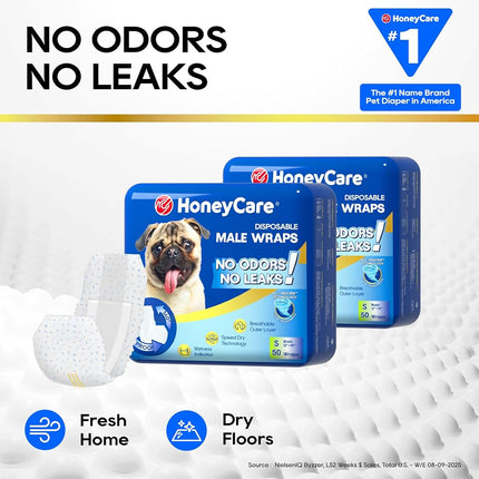 All-Absorb A26 Male Dog Wrap, 50 Count, Small