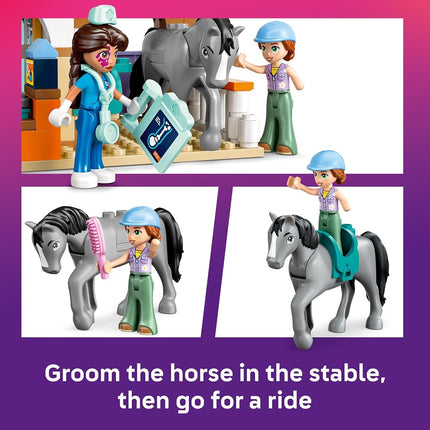 LEGO Friends Horse and Pet Vet Clinic Toy - incl. a Horse, Cat & 3 Dog Animal Figures, plus 3 Mini Dolls, a Stable and Accessories - Birthday Gift for 7+ Year Old Girls - 42651