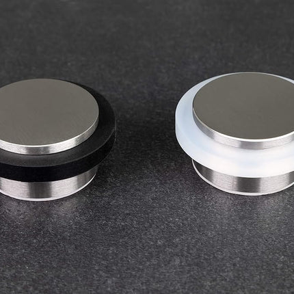 EVI Herrajes I-203/35x19-B Door Stop, INOX-Black Rubber, 35Ø x 20mm