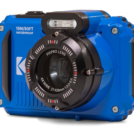 KODAK Pixpro WPZ2 - 16M Pixel Compact Digital Camera, Waterproof to 15m, Shockproof, 720p Video, 2.7" LCD Screen - Li-ion Battery, Blue