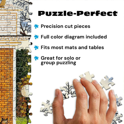 Buffalo Games – Roll Call with a Bang - Charles Wysocki - 300 Oversized Piece Jigsaw Puzzle  Larger Shapes - Great for Adults, Seniors, Family, Kids, Easy to Grip