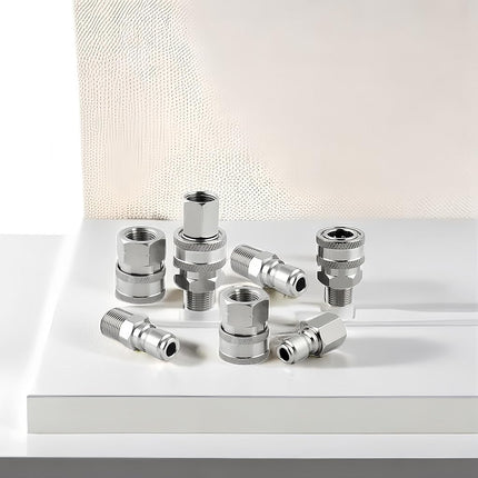 Raincovo Pressure Washer Quick Connect 3/8 Inch, Pressure Washer Fittings, Stainless Steel Adapter Set, Female and Male Thread, 8 Pieces