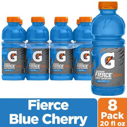 Gatorade Thirst Quencher Fierce, Cereza Azul, 20 Onzas (Paquete de 8)