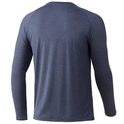 HUK Men's Waypoint Long Sleeve Performance T-Shirt +50 UPF, Sargasso Sea, S