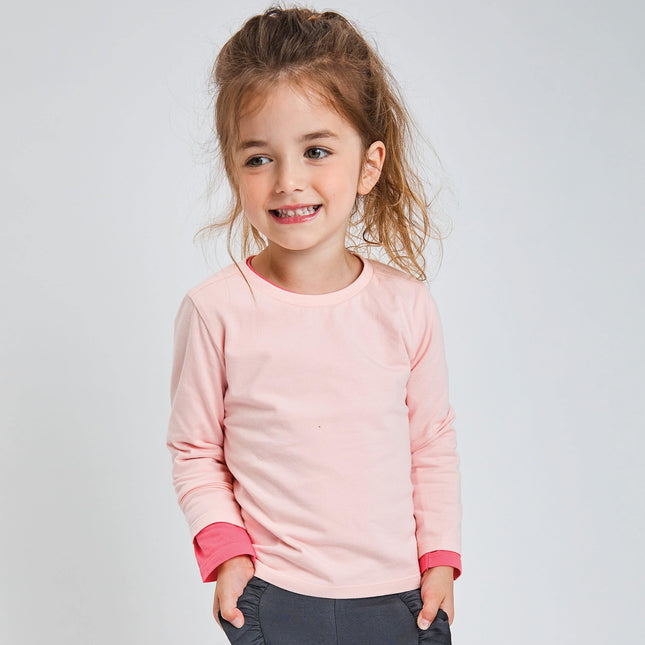 HonestBaby Unisex Baby Multipack Long Sleeve T-Shirts Tee 100% Organic Cotton, 5-Pack Romantic Pink, 4T