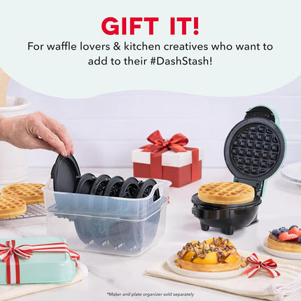 DASH Multimaker Mini System Two 4” Ceramic Nonstick Removable Waffle Plates (Crown & Rainbow) - 2Pc Plate Pack Compatible with Dash MultiMaker Mini System, Ceramic Nonstick Surface