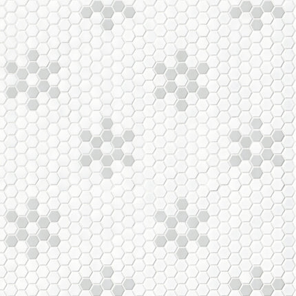 Azulejo de porcelana MSI blanco y gris de 12 x 12 pulgadas con diseño de pétalos para uso en cocinas, baños, suelos y paredes; acabado mate, mosaico montado en malla; 14 azulejos, cobertura de 14.55 pies cuadrados