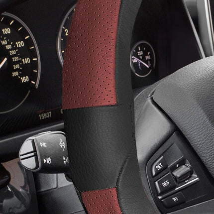 FH Group FH2002RED Steering Wheel Cover (Deluxe Full Grain Authentic Leather Red)