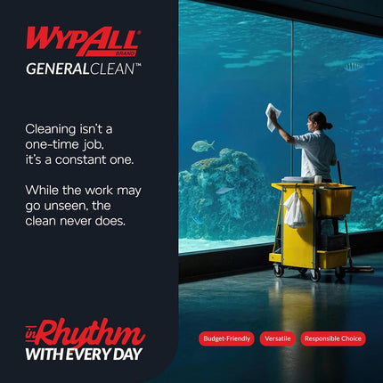 Wypall X50 Disposable Wipers (35015), Strong for Extended Use, Jumbo Roll, White, 1,100 Sheets / Roll