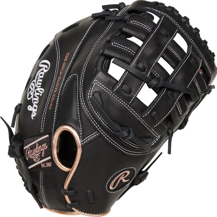 Rawlings | R9 Series Fastpitch Softball Glove | First Base Mitt 12.5' | LHT | Pro H-Web | Black