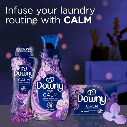 Downy Ultra Soft Fabric Softener Liquid, Calm, Lavender and Vanilla Bean, 56 fl oz, 83 Loads