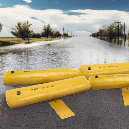 VEVOR Flood Barriers, 4FTx6in, 4 Pack, Sandbag Alternative, Flood Bags, Water Barriers for Flooding, Doorway, Driveway
