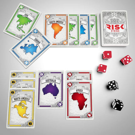 Hasbro Gaming Risk Strike Cards and Dice Game, Quick-Playing Strategy Card Game for 2-5 Players, 20 Min. Average, Family Games, Party Games
