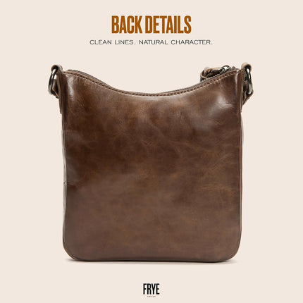 FRYE Women's Melissa Swing Pack Zip Crossbody Bag Cross Body, Dark Brown, One Size