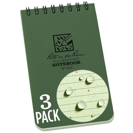 Rite in the Rain Green Tactical Pocket Notebook 3"