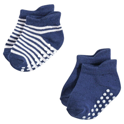 Chaussettes antidérapantes invisibles Hudson Baby unisexe pour bébé, bleu/écru, 12-24 mois