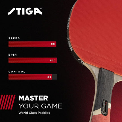 Stiga Pro Carbon Performance-Level Table Tennis Racket with Carbon Technology for Tournament Play