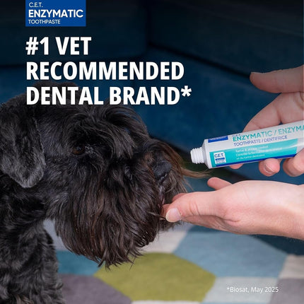 Virbac C.E.T. Oral Hygiene Kit for Cats and Dogs | 3 Piece Set with Dual Ended Toothbrush, Fingerbrush, and Poultry Flavor 2.5 oz Tube of Toothpaste | Remove Plaque & Tartar Buildup