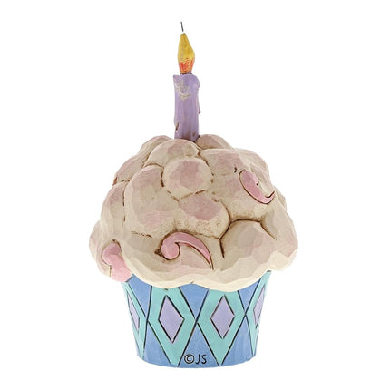 Enesco (4052066) Jim Shore Heartwood Creek Mini Birthday Cupcake Stone Resin Figurine, 3.75", Multicolor