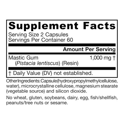 Jarrow Formulas Mastic Gum , Supports Stomach and Duodenal Health, 120 Capsules