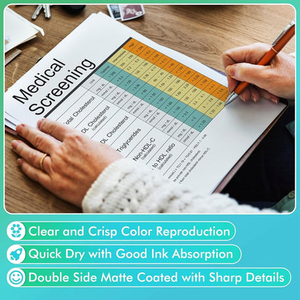 Koala Double Sided Thin Matte Printer Paper 12x12 Inch 32LB 110 Sheets