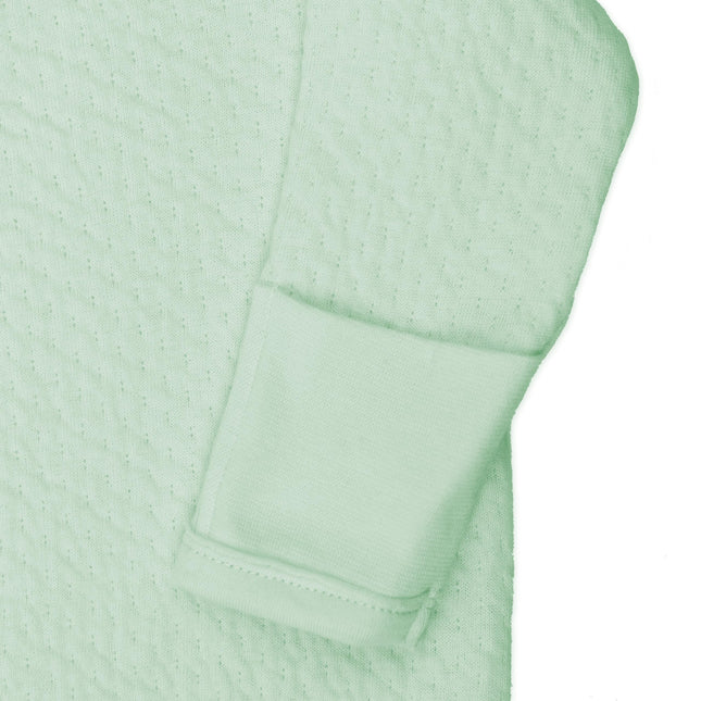 HonestBaby Matelasse Side Snap Coverall Organic Cotton for Baby Boys, Girls, Sage, 3-6 Months, Sage, 3-6 Months