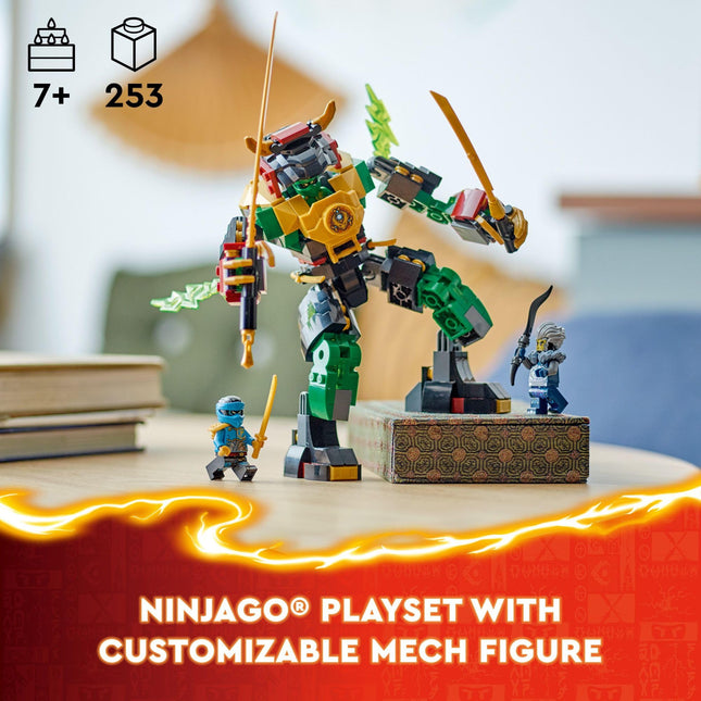 LEGO NINJAGO Lloyd�s Elemental Power Mech Customizable Battle Toy with 3 Ninja Action Figures, Adventure Playset for Boys and Girls, Ninja Gift Idea for Kids Ages 7 and Up, 71817