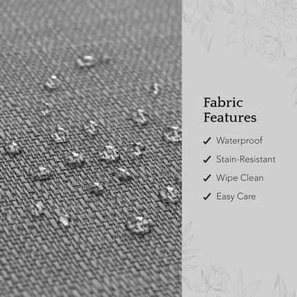 Elrene Home Fashions Laurel Solid Texture Water and Stain Resistant Table Cloth Tablecloth, 90'' Round, Gray