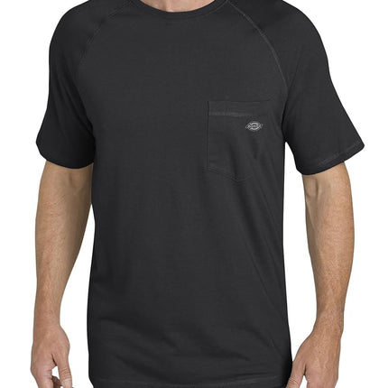 Dickies Men's Short Sleeve Performance Cooling Tee Shirt, Black/White, S