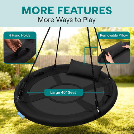 SereneLife Tree Swing for Kids, Outdoor Swing Seat, 700lb Capacity