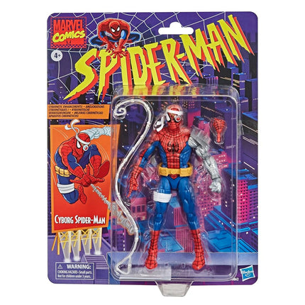 Hasbro Marvel Legends Series 15-cm Collectible Cyborg Spider-Man Action Figure Toy Vintage Collection, Comic-Inspired, Red