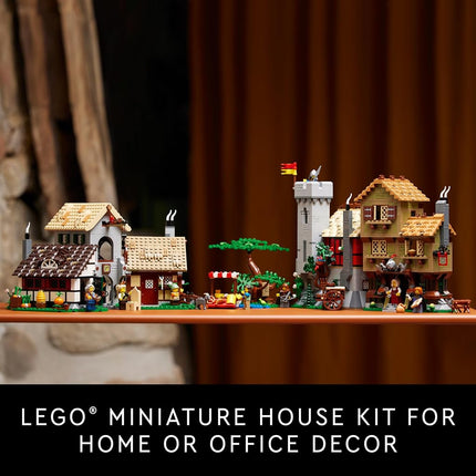 LEGO Icons Medieval Town Square Build and Display Model, Classic Castle Set Reimagined with 8 Medieval Minifigures, Explore the Medieval Village of Felsa in this Building Set for History Lovers, 10332
